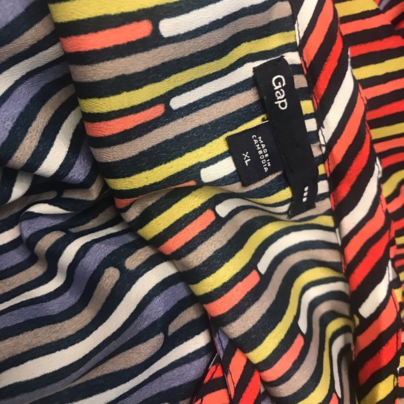 GAP RUFFLED MULTI STRIPED Tiered Ruffle Summer DRESS! Size XL! - Picture 5 of 6